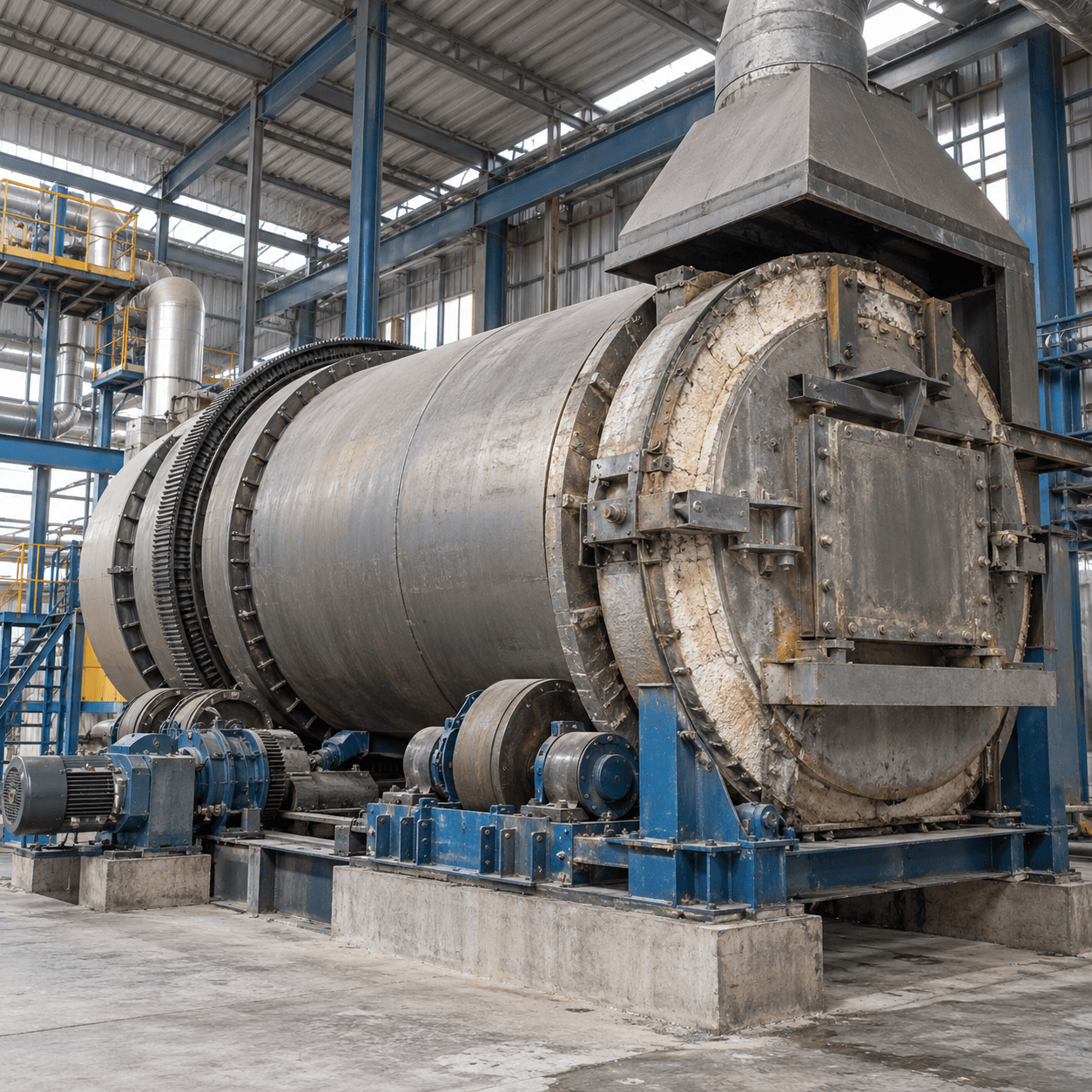 Rotary furnace used for lead smelting